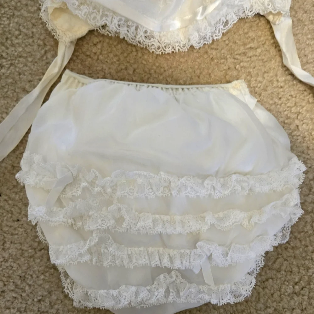 Vintage Baby girls 6 piece christening/ baptism outfit
